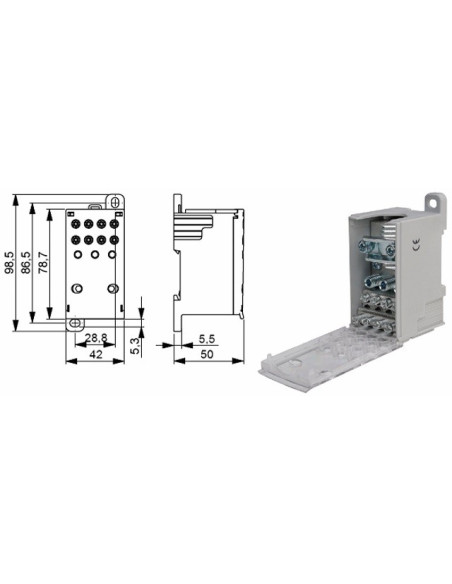 High Current Distribution Block, 250A