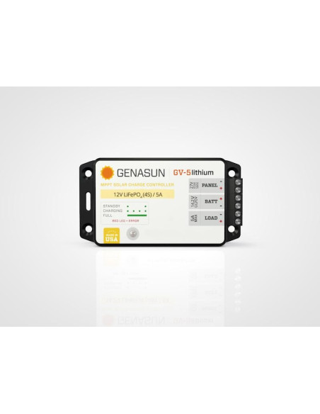 Genasun GV5 Lithium Solar MPPT Controller, 5A, 14.2V