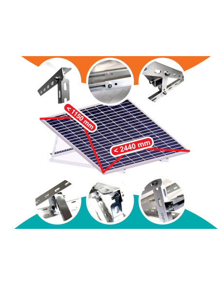 Mount large solar pv panels easily with this adjustable mounting frame.